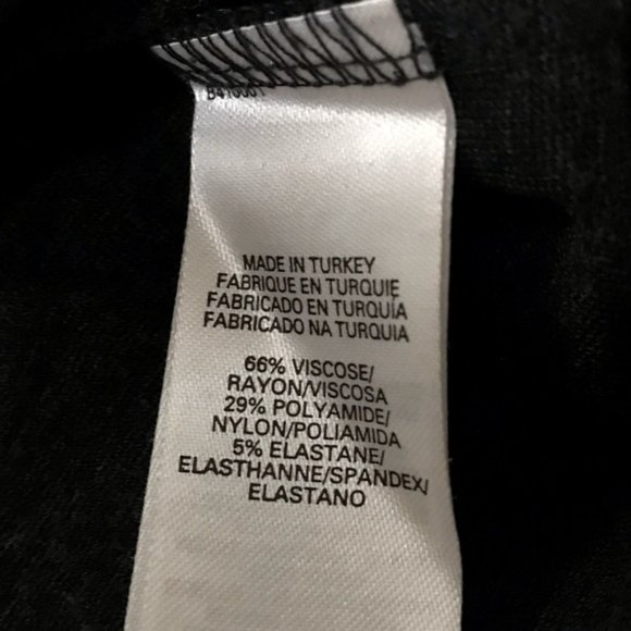 EUC FRENCH CONNECTION Stretchy Charcoal Grey Mini Dress with Pockets and V Neck - Picture 7 of 7